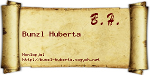 Bunzl Huberta névjegykártya